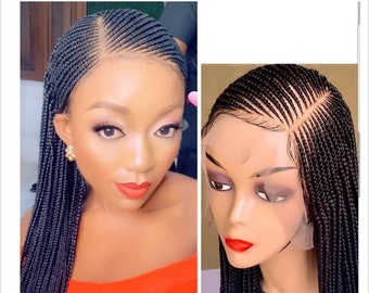 Cornrows wig cornrow wigs braided wig box braids wig knotless braids passion twists micro Senegalese faux locs dreadlocks human hair lace