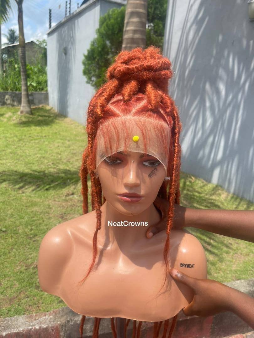 Full Lace Dreadlocks Wig Faux Locs Bohemian Locs Braided Wig Etsy