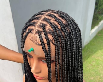 READY to SHIP knotless box braided wig for black women cornrows wig braids cornrow wigs twists frontal lace wigs passion dreadlocks