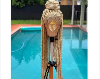 Ready to ship wig blonde knotless box braids wig for women cornrows wig cornrow wigs faux locs dreadlocks lace wig tribal braided unit wigs