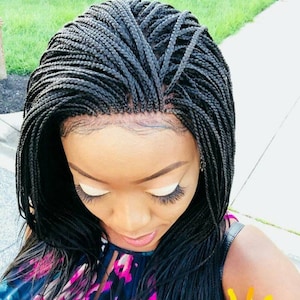 micro braids micro twists Senegalese Knotless box braids cornrow wigs cornrows wig passion twists tribal short cut braid wig for black women