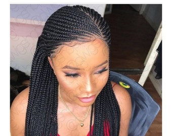 cornrow wig cornrows Knotless box braids wig micro braided wigs passion twist Senegalese faux locs dreadlocks human hair lace front wigs