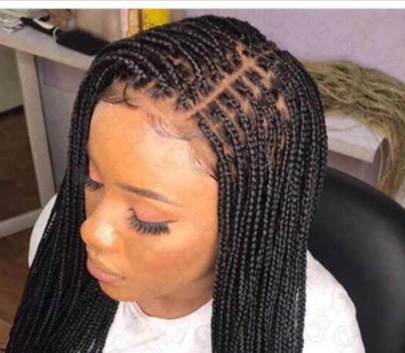 Knotless box braids micro twists micro braids cornrow wigs