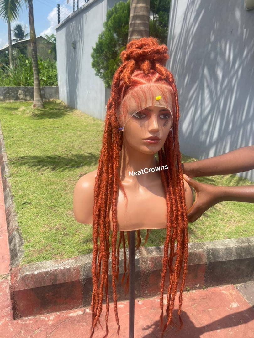 Full Lace Dreadlocks Wig Faux Locs Bohemian Locs Braided Wig Etsy