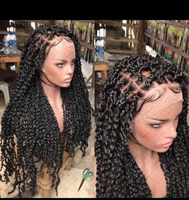 Passion Twists Full Lace Front Wig Braided Wig Cornrows Wig  display picture 3