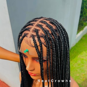 READY to SHIP knotless box braided wig for black women cornrows wig braids cornrow wigs twists frontal lace wigs passion dreadlocks