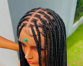 READY to SHIP knotless box braided wig for black women cornrows wig braids cornrow wigs twists frontal lace wigs passion dreadlocks
