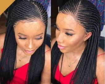 Ready to ship cornrow wig cornrows Knotless box braids wig micro braided wigs passion twist Senegalese faux locs dreadlocks lace front wigs