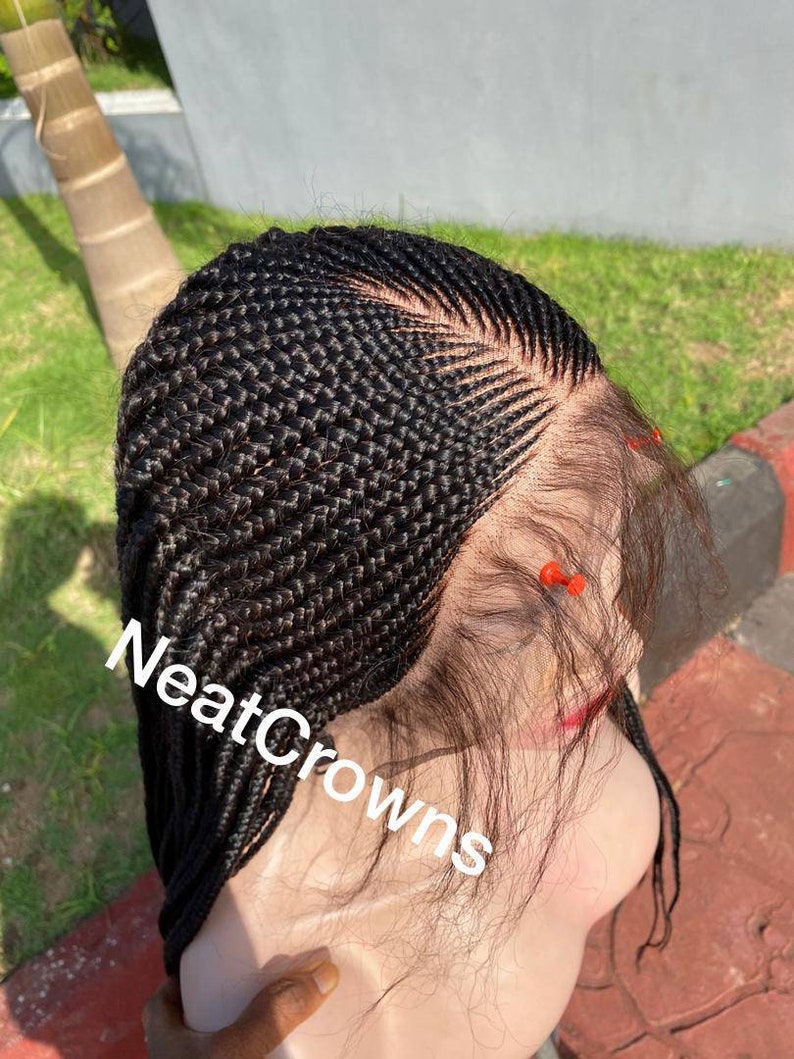 Ready to ship wigs cornrows wig cornrow wig tribal braided wig Medium knotless box braids wig for black women faux locs dreadlocks lace wig 