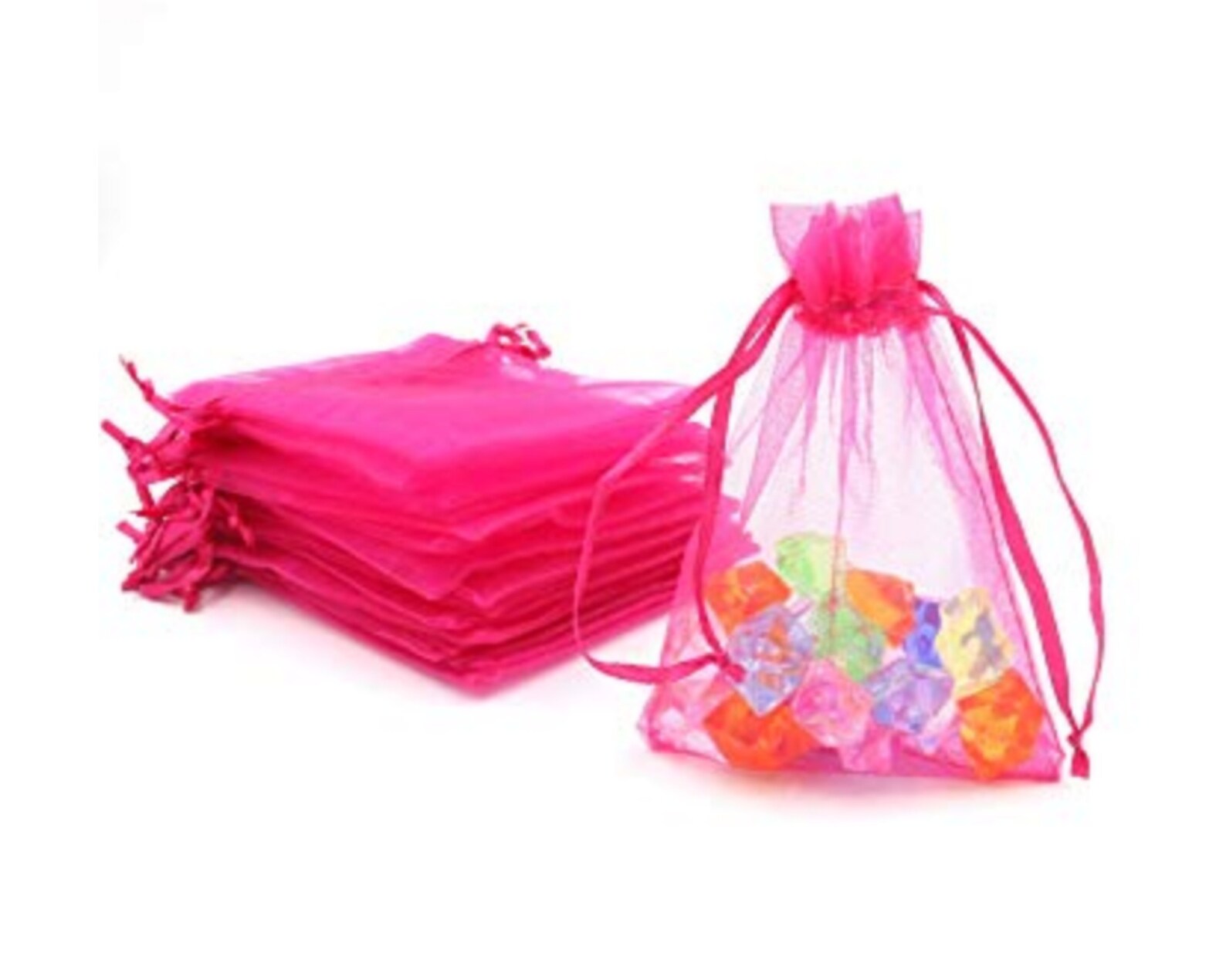 Hot Pink Sheer Drawstring Organza Bags Small Gift Bags Etsy