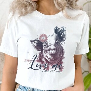 Hou van me, eet me niet op, schattig varken shirt voor veganist, varkensredding, dierenliefhebber tshirt, dierenrechten shirt, beste cadeau voor varkensliefhebber