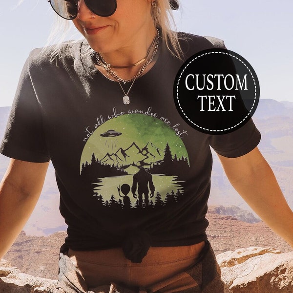 Custom Bigfoot Alien Shirt, Best Cryptozoology Gift, funny sasquatch alien tee, wild nature shirt, funny bigfoot gift, yeti tshirt, UFO tee