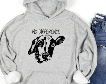 No Difference Animal Lover Hoodie, Be Kind Activist Anti-Speciesism Gift For Vegan Love All Animals Sweater, Dairy Free Animal Rights Hoodie