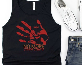 No More Stolen Sisters | Racerback Tank top, MMIW, Missing and Murdered Indigenous Women awareness tank