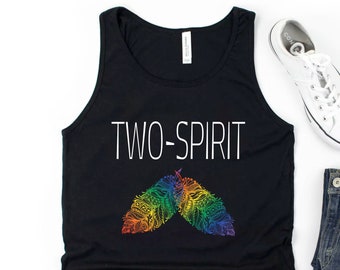 Camiseta sin mangas unisex del mes del orgullo indígena de dos espíritus, derechos LGBTQ, tanque de derechos de los homosexuales, camiseta sin mangas de género no binario