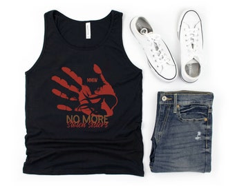 No More Stolen Sisters | Racerback Tank top, MMIW, Missing and Murdered Indigenous Women awareness tank