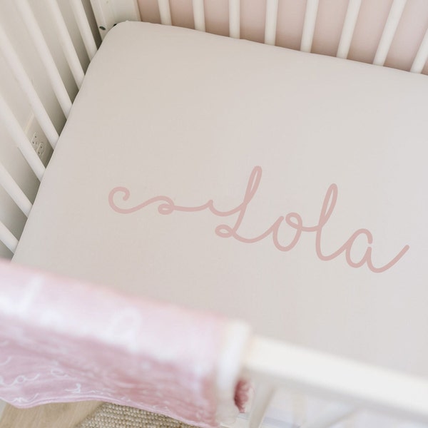 Swirly Personalized Crib Sheet | Mini Crib Sheet