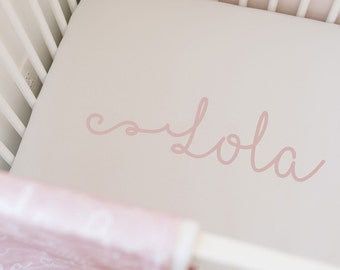 Swirly Personalized Crib Sheet | Mini Crib Sheet