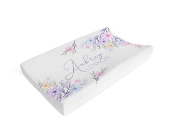 Personalized Changing Pad Cover Plum Rose Minky Changing Pad Cover Baby Gift