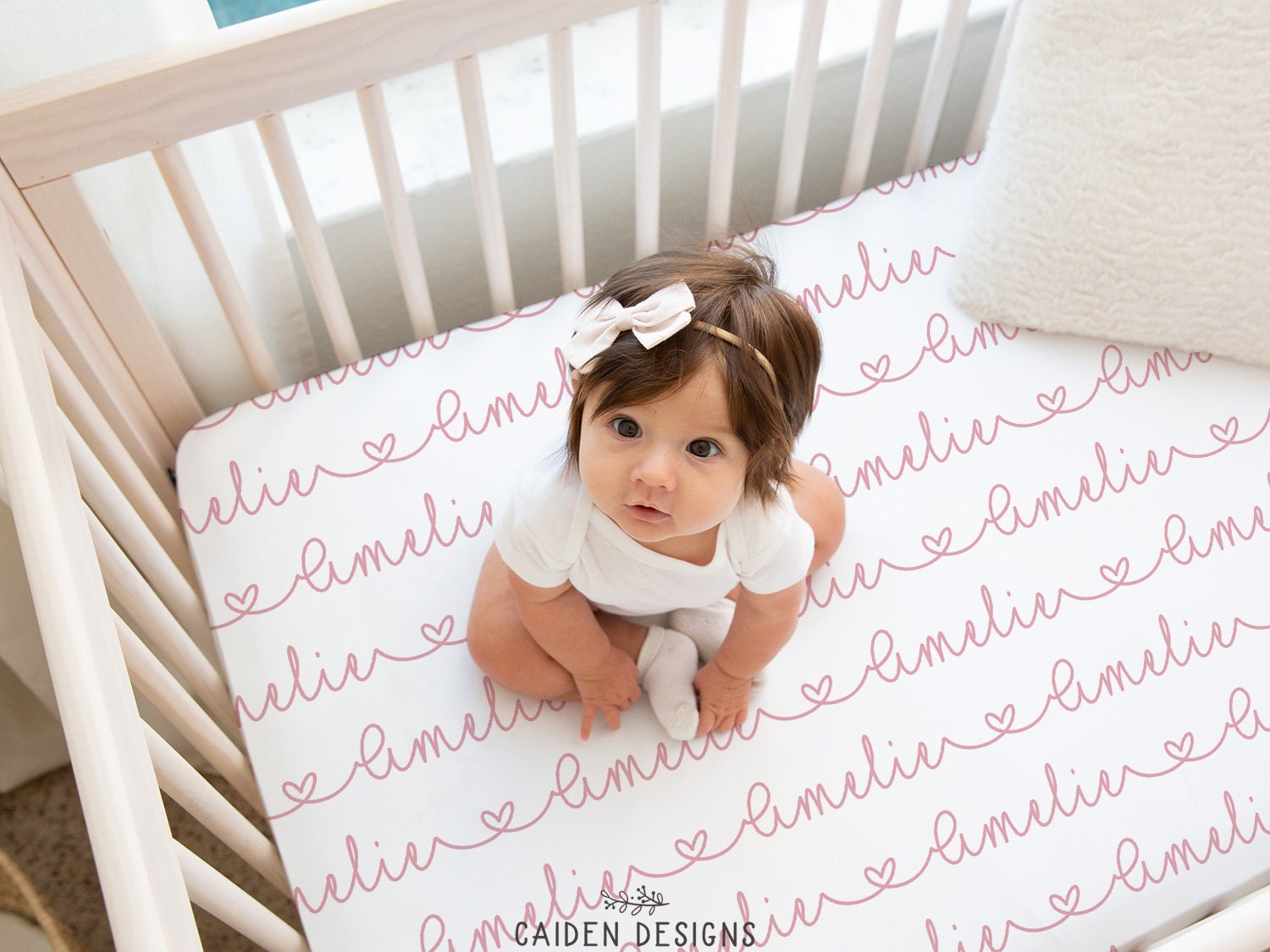 personalized name crib sheet