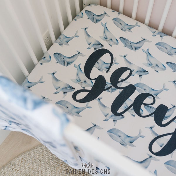 Whale Crib Bedding Etsy