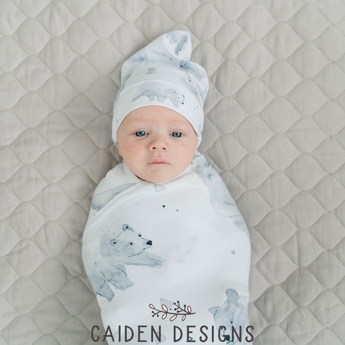 Polar Bear Swaddle Blanket Custom Baby Swaddle Newborn | Etsy
