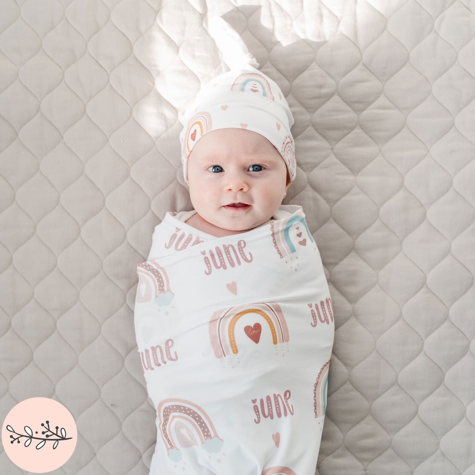 Boho Rainbow Swaddle Blanket Custom Baby Swaddle Newborn Etsy