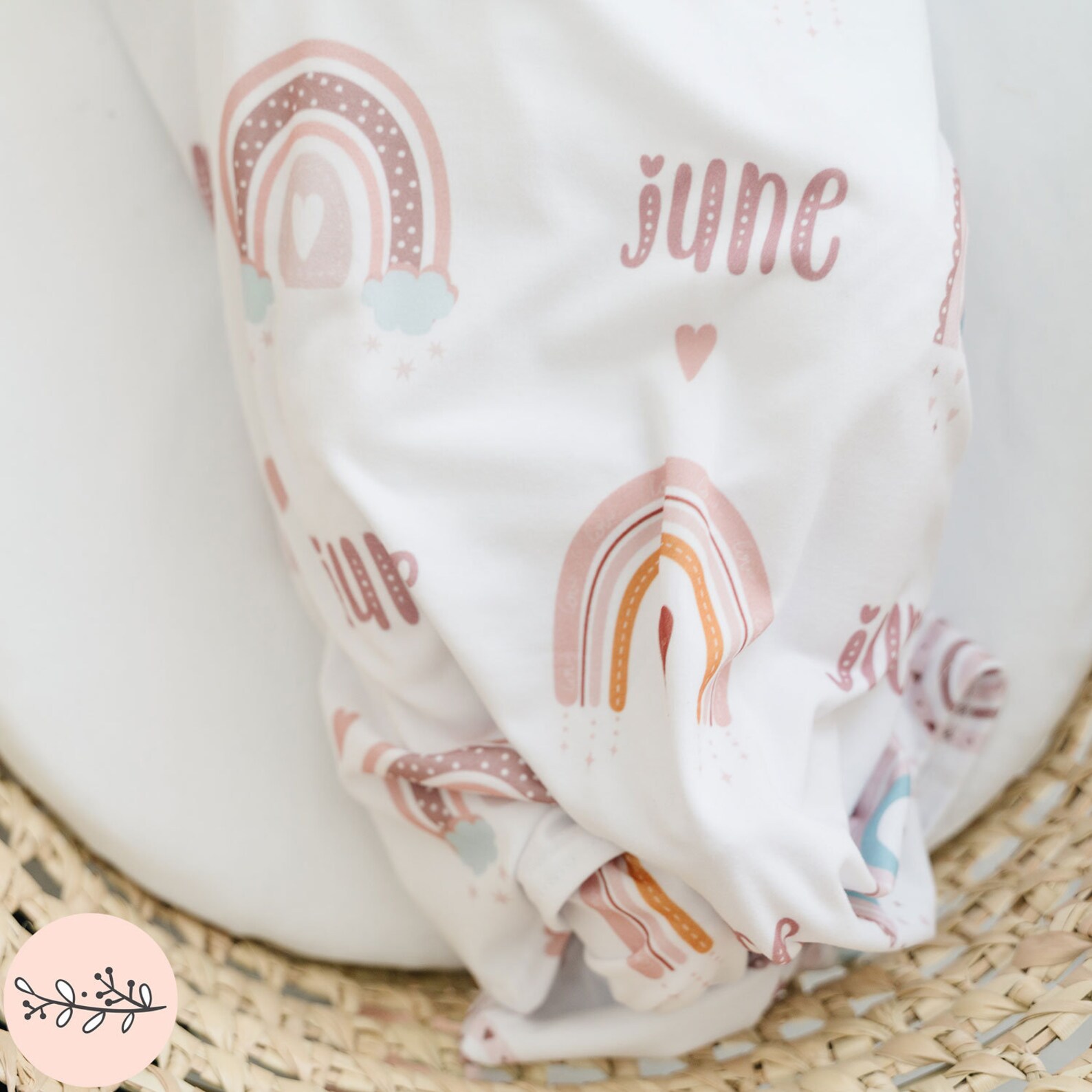 Boho Rainbow Swaddle Blanket Custom Baby Swaddle Newborn Etsy