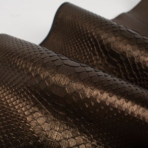 Old Bronze ITALIAN genuine SNAKE AYERS (non Cites) leather (on fabric lining)  skin