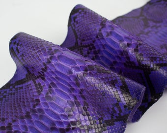 Violet Print ITALIAN genuine SNAKE AYERS (non Cites) leather  skin