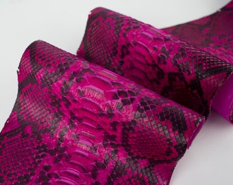 Fuchsia ITALIAN genuine SNAKE AYERS (non Cites) leather skin