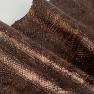 Bronze Vintage metallic ITALIAN genuine SNAKE AYERS (non Cites) leather skin