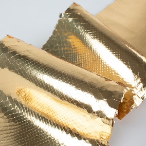 Light Gold  metallic ITALIAN genuine SNAKE AYERS (non Cites) leather skin (2)
