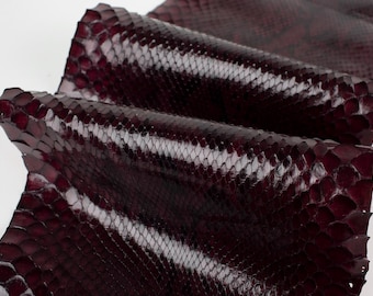 Dark Burgundy /Black Print  ITALIAN genuine SNAKE AYERS (non Cites) leather  glossy skin