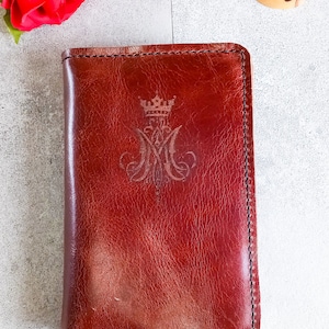 Father Lasance Missal Cover Red Brown, Catholic Cover, Personalized Leather Cover, Zippered Cover, Gift for Men, Gift for Women, Priest