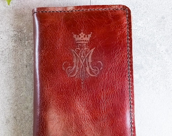 Baronius Press Missal Cover Rojo Marrón, Católico, Cubierta de cuero personalizada, Cubierta con cremallera, Regalo para hombres, Regalo para mujeres, Regalo para sacerdote