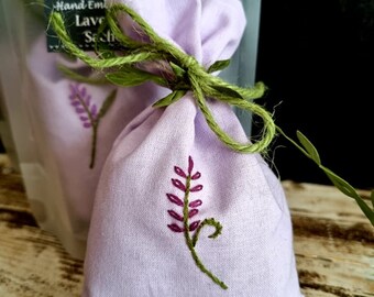 Hand embroidered Lavender Sachet