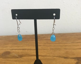 Boucles d’oreilles en verre bleu