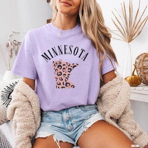 Midwest Pride Shirt| Minnesota Tee| Minnesota State Shirt| Leopard Print Minnesota T-Shirt| Gift for Minnesotans| Home State Shirts| MN Gift