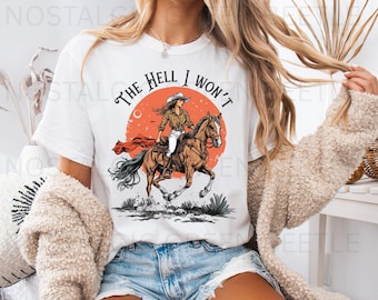 Verdorie, ik zal het niet doen T-shirt| Vintage cowgirl-shirt| Retro westernshirt| Schattig shirt in country-westernstijl| Countrywestern-shirt rodeo| Midwesten
