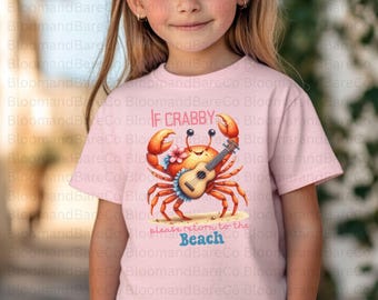 If Crabby Please Return To The Beach Shirt| Crabby T-shirt| Funny Beach Shirt| Beach Shirt| Beach Party Shirts| Humorous Ocean Design