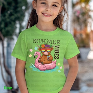 Highland Cow Summer Vibes Png| Beach Vibes Summer Sublimation| Cute Highland Cow Design| Retro Summer Sublimation Design| Baby Highland Cow