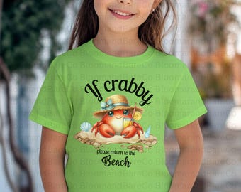 Wenn Crabby bitte zum Strand-Shirt zurückkehrt Crabby T-shirt | Lustiges Strand-Shirt | Strand-Shirt | Strand-Party-Shirts | Humorvolles Design