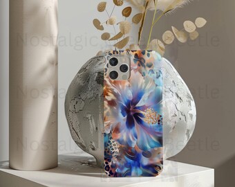 Tropical Floral Tough Phone Case,  Tropical Floral Design For iPhone/Samsung Galaxy Phones| Hibiscus Leopard Print, Chic Floral Design
