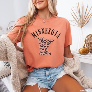 Midwest Pride Shirt| Minnesota Tee| Minnesota State Shirt| Leopard Print Minnesota T-Shirt| Gift for Minnesotans| Home State Shirts| MN Gift