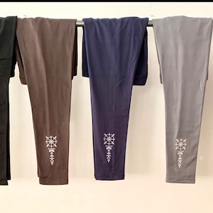 Buttery soft fleece leggings with Latvian/Nordic prints.