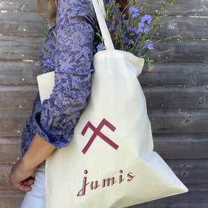 100% cotton tote bag with Latvian Ethnic print “Jumis”