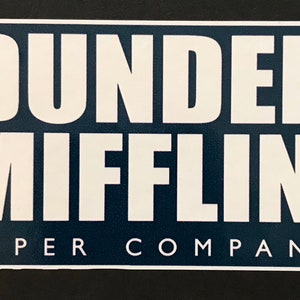 Dunder Mifflin Logo - B/W Sticker Sticker for Sale by pickledbeets