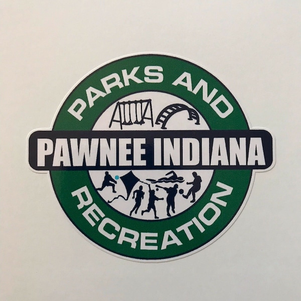 Parks And recreation Logo 4" vinyl die-cut decal full color water / weather proof. perfect for your car! Pawnee