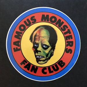 Famous Monsters Fan Club 4" Full Color Die-Cut Vinyl Decal. WATER / WEATHER resistant! horror halloween